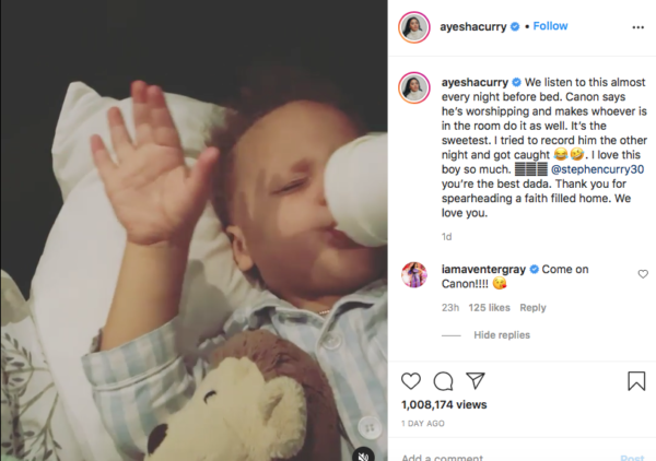 ‘Sweet Baby’: Ayesha Curry Shares Video of Her Son Worshipping
