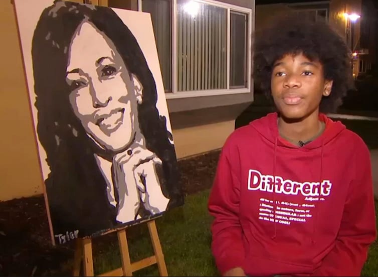 Kamala Harris called teen to thank him for viral portrait