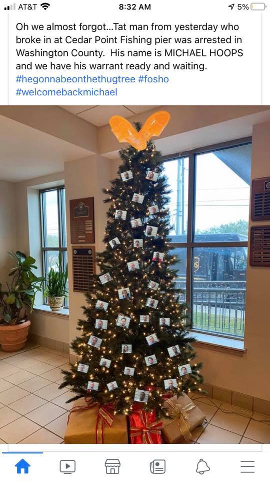 ‘Thug Thursdays’?: Alabama Sheriff’s Office Deletes Picture of Christmas Tree Filled with Mugshot Ornaments After Social Media Uproar