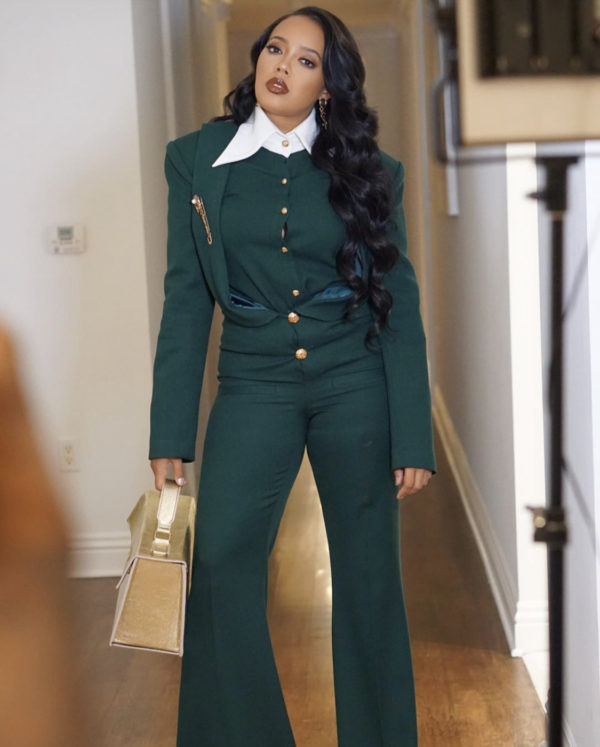 ‘The Buttons Finna Burst’: Fans Are Torn Over Angela Simmons’ Emerald Look