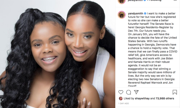 ‘Y’all Really Starting to Look Alike’: Yandy Smith-Harris Shares Post About Voting, Fans Point Out Resemblance to Foster Daughter Infinity