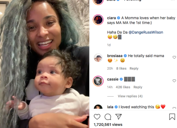 ‘He Needs to Practice “DaDa” More’: Ciara and Russell Wilson Joke In the Comments After She Reveals Their Infant Son’s First Words