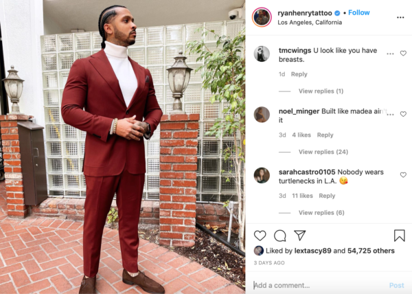 ‘Who TF Dressing You?’: Ryan Henry’s Latest Fashion Post Derails After Fans Call Him ‘The Black Fester Adams’