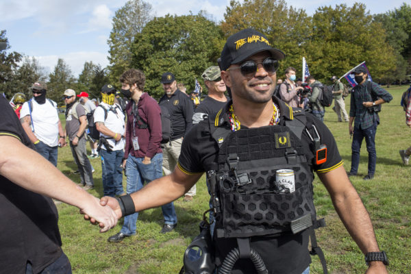 Proud Boys Leader Arrested After Bragging About Burning Washington Church’s Black Lives Matter Banner and Daring Police to Come Get Him