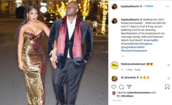 ‘Eugene Done Lost Some Inches Too’: ‘M2M’ Star Toya Bush-Harris Shares New Snapshot with Husband Eugene Harris, Fans Gush Over the Couple’s Weight Transformation