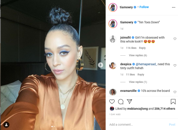 ‘10s Across the Board’: Tia Mowry’s Fans Marvel Over Her Stylish Coppery Look
