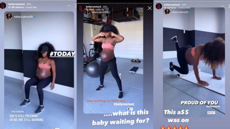 Kelly Rowland workouts while 9 months pregnant: ‘What is this baby waiting for?’
