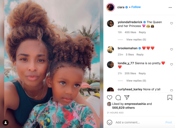 ‘She’s Your Twin’: Ciara’s Recent Post with Daughter Sienna Has Fans Seeing Double