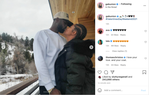 ‘Get a Room’: Gabrielle Union and Dwyane Wade Cuddle Up In the Cold During Valentine’s Day Vacay