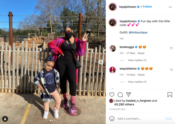 ‘Reign & That Lil Leg’: Fans Gush Over Reign as She Poses with Her Mommy Toya Johnson During a Recent Family Outing