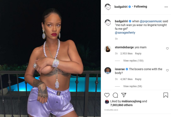 ‘OMG’: Rihanna’s Topless Pic Left Fans and Celebrities and Fans at a Loss for Words