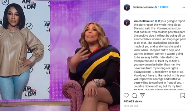 ‘Turning the Cheek’: K. Michelle Takes the High Road When Addressing Wendy Williams’ ‘Silicone’ Comments, Fans Praise the Singer