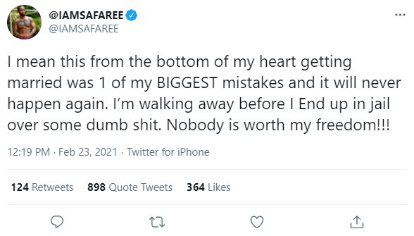 Safaree Samuels Says Getting Married Was One of the ‘BIGGEST Mistakes’ He’s Made, His Wife Erica Mena Claps Back