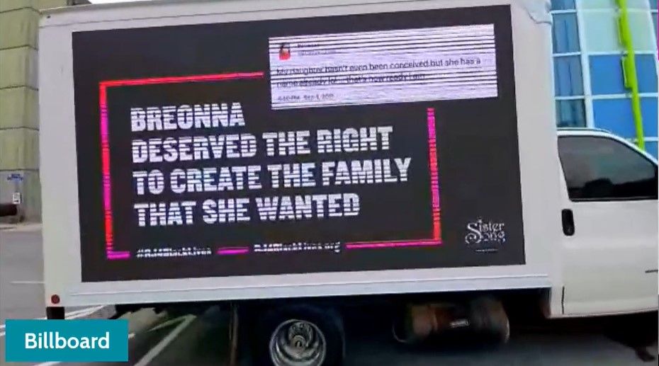Mobile Billboard Honors Breonna Taylor And Her Dream Deferred Of Becoming A Mother