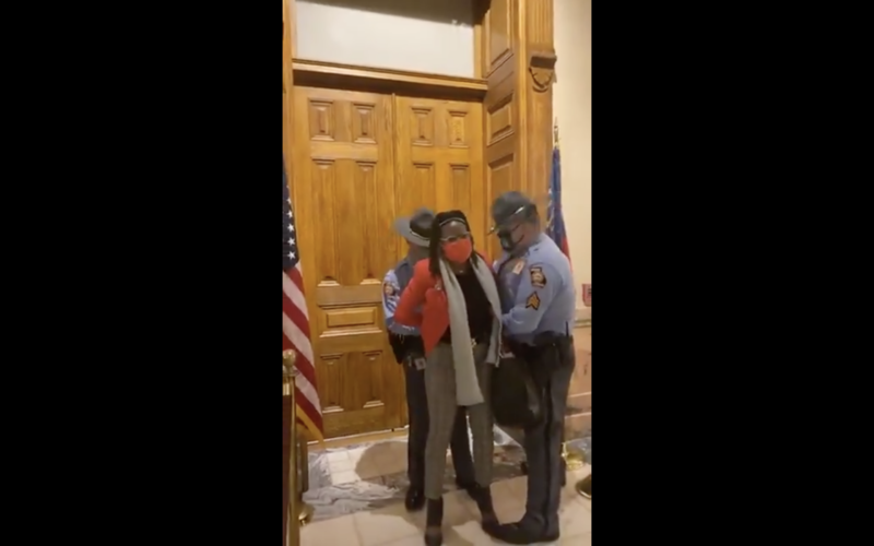Police Forcibly Arrest Black Woman Legislator For Opposing Georgia’s New Voter Suppression Laws