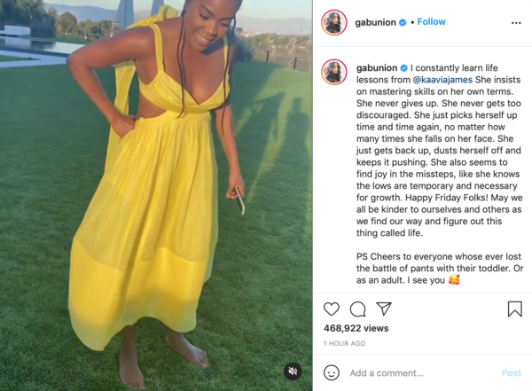 ‘She Never Gives Up’: Gabrielle Union Shared Touching Post About Learning from Daughter Kaavia