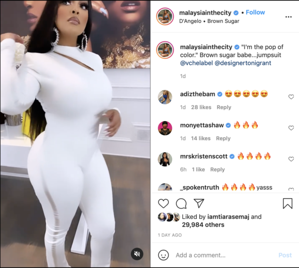 ‘Can I Get Some Brown Sugar Please?’: Malaysia Pargo Stuns Fans In White Bodysuit