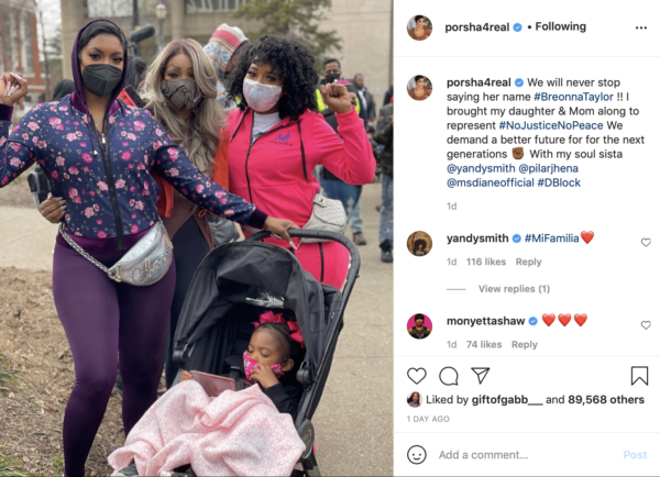 ‘Keep Up The Fight’: Porsha Williams and Yandy Smith Attend Louisville Rally on One-Year Anniversary of Breonna Taylor’s Death