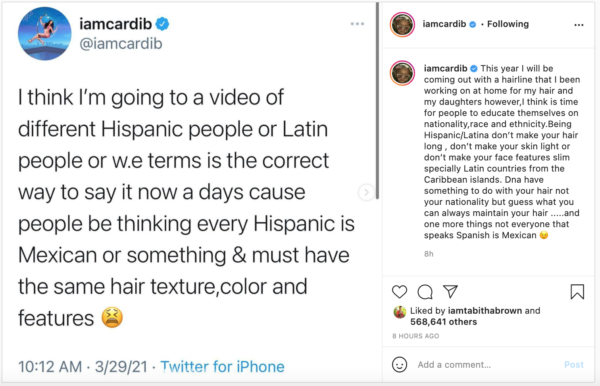 ‘Your Hair Not Your Nationality’: Cardi B Announces She’s Releasing a Hair Care Line and Wants People to ‘Educate Themselves on Nationality, Race, and Ethnicity’