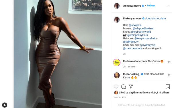 ‘Killa Kenya’: Kenya Moore Showcases New Figure In Tight Leather Dress and Fans are Going Nuts