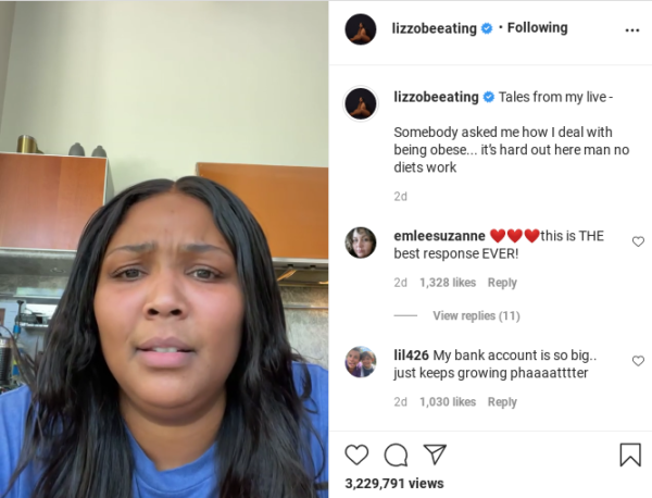 ‘My Bank Account Is So Fat’: Lizzo Claps Back at Troll’s Comment About How She Deals with Being Obese