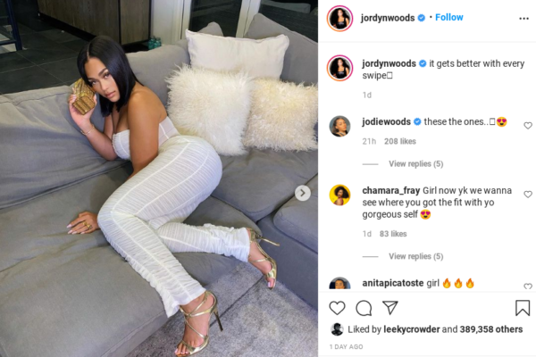 ‘Actual Flames’: Jordyn Woods Mesmerized Fans with Form-Fitting White Ensemble