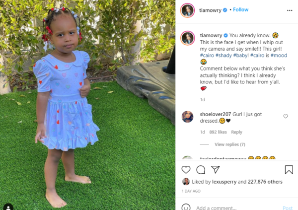 ‘Go Home Roger’: Tia Mowry Shares Daughter Cairo’s Hilarious Reaction to Taking a Pic and Asks Fans to Chime In