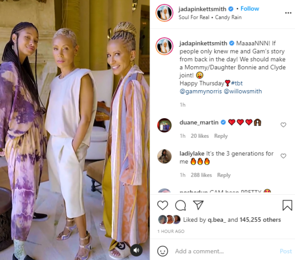 ‘When You Know You Have Good Genes’: Willow Smith, Jada Pinkett Smith, and Adrienne Banfield-Norris Share Old Photos In Video