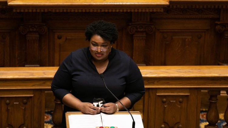 Stacey Abrams criticizes corporate response to Georgia’s restrictive new voting laws