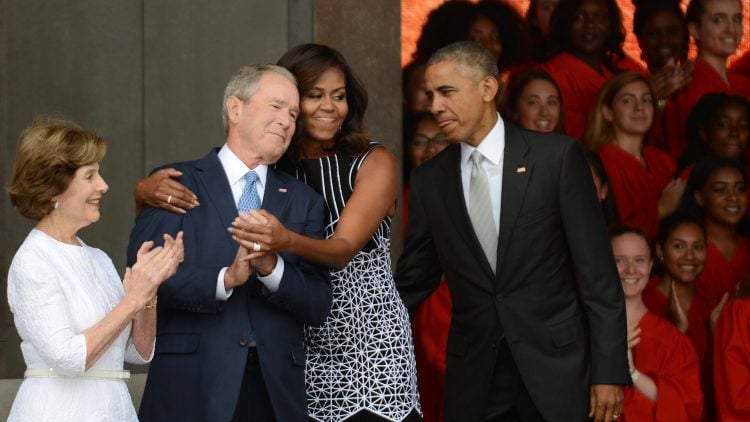 Bush jokes he could speak on successors but ‘Michelle Obama might not be my friend’