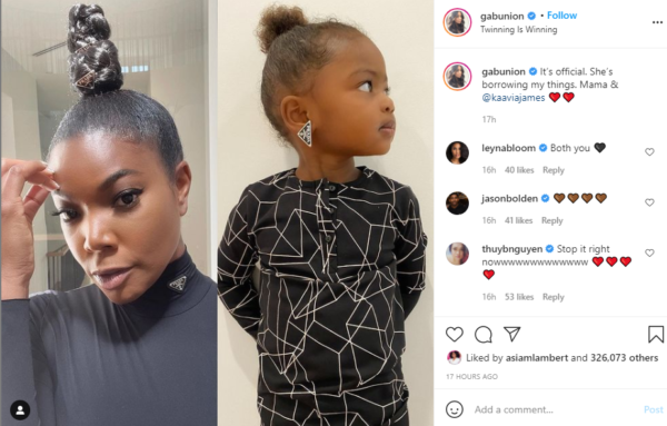 Who Wore it Best?: Gabrielle Union Reveals Daughter Kaavia is Borrowing Her Stuff