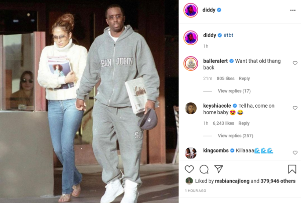 ‘He Acting Like Vivica Now’: Diddy Sends Social Media Into a Frenzy After He Shares a Throwback Photo with His Ex Jennifer Lopez