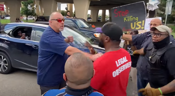 ‘He Wasn’t Arrested. He Wasn’t Shot.’: Texas Cop Lets Angry White Man Yelling, Swinging at Black Protesters Demonstrating Over Death of Marvin Scott III Leave Scene Unscathed