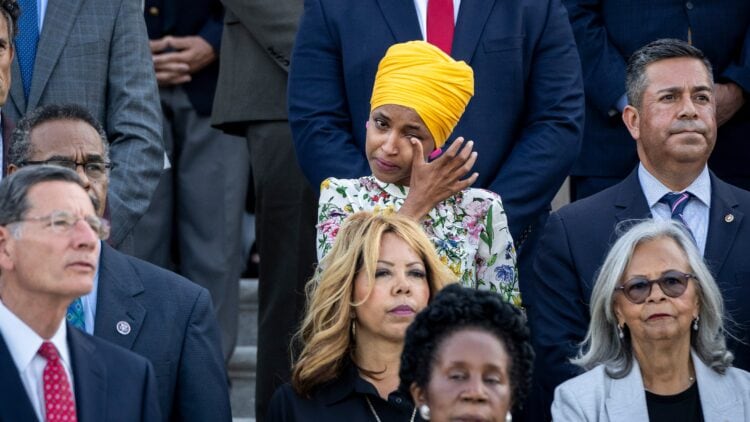 Ilhan Omar overcome with tears during COVID moment of silence after dad’s death