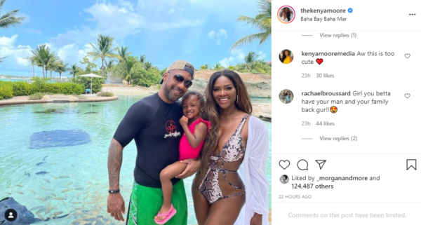 ‘You Look Amazing’: Kenya Moore Posts Sweet Family Vacation Photo with Her Estranged Husband, But Fans Get Distracted By Her Swimsuit