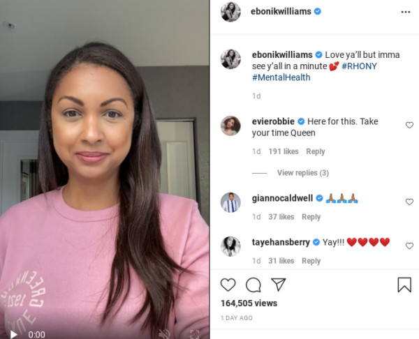 ‘See You Later’: Eboni K. Williams Responds to Recent ‘RHONY’ Episode Where Her White Castmates Seemingly Took Issue with Topics About Race