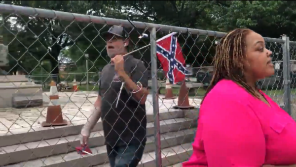 ‘I Will Not Let Him Win’: Black County Commissioner Stands Up to Confederate Flag-Waving Protester Upset Over Removal of KKK Leader’s Remains from Memphis Park