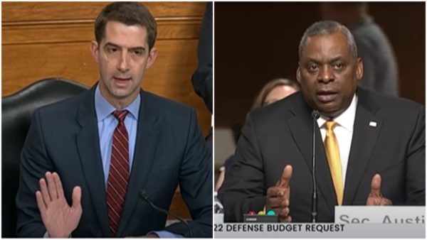 ‘Yes or No Will Do’: Sen. Tom Cotton Complains About People Leaving the Military Over Diversity Training Yet Repeatedly Cuts Off Defense Secretary Lloyd Austin as He Attempts to Provide Context