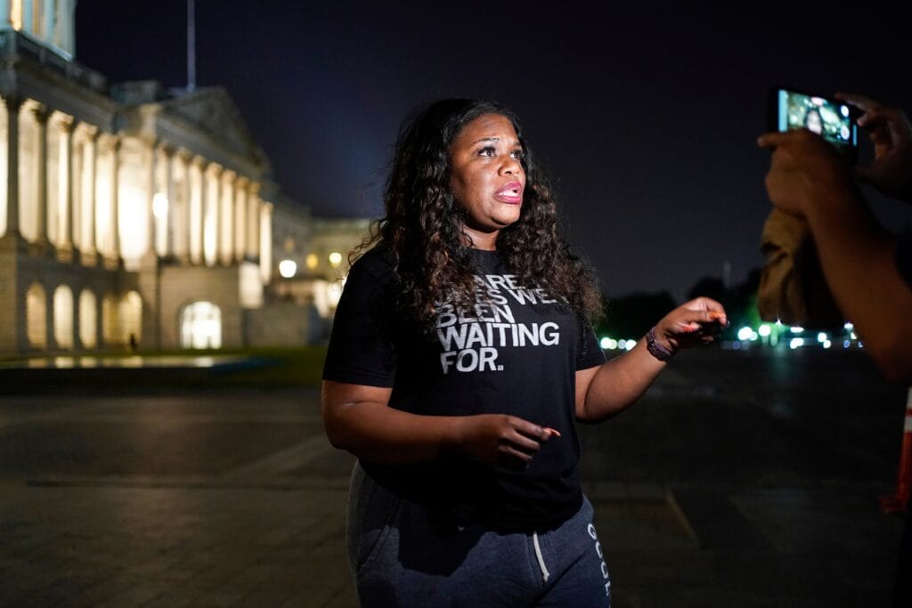 Rep. Cori Bush sleeps outside U.S. Capitol in protest of eviction moratorium expiration