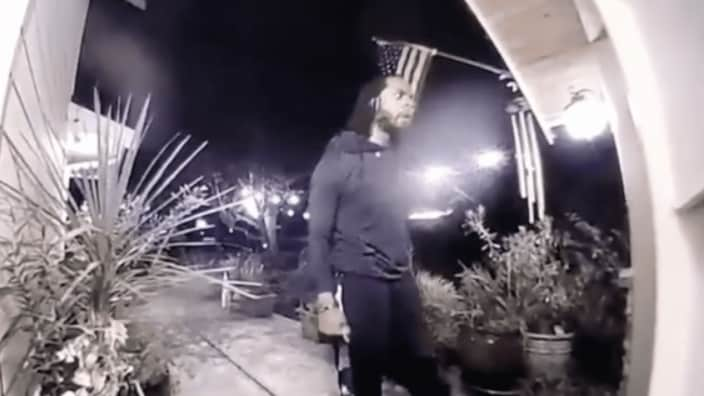 Richard Sherman shown banging on family’s door in security video