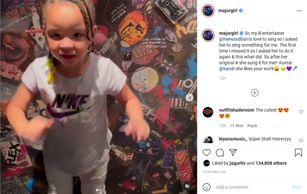 ‘The Movements Though’: TI and Tiny Harris’ Daughter Heiress Singing ‘Bills Bills Bills’ Steals the Hearts of Many, Including Kandi Burruss