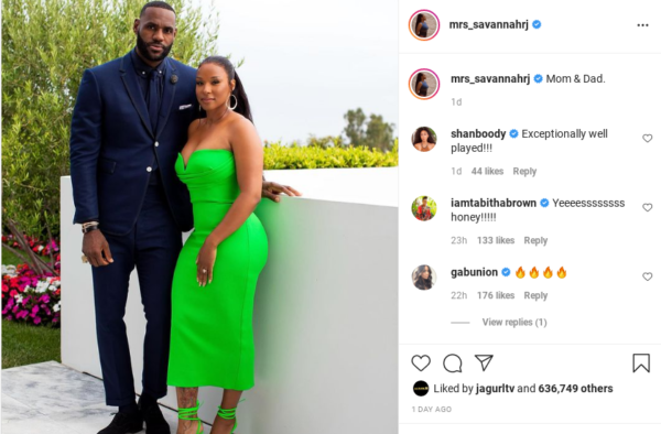 ‘Eat the Girls Up Mrs. James!’: Savannah James Steals the Show In Couple Photo with LeBron James