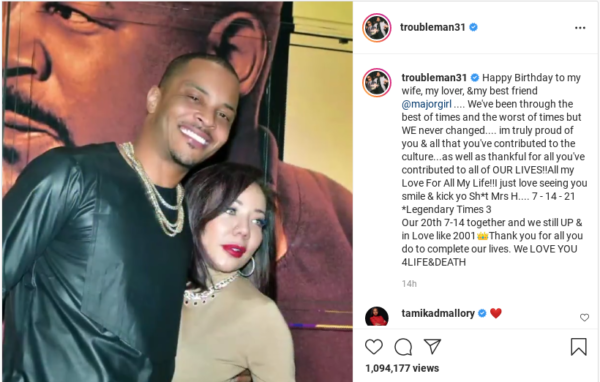 ‘We’ve Been Through the Best of Times and the Worst of Times’: T.I. Sends a Sweet Birthday Post to Wife Tiny Harris