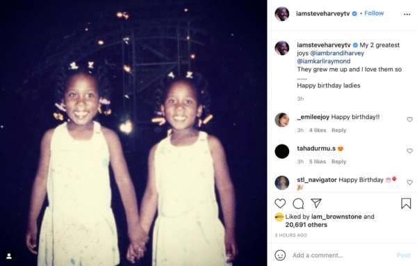 ‘They Grew Me Up’: Steve Harvey Posts Throwback Picture of Twins, Fans Swoon