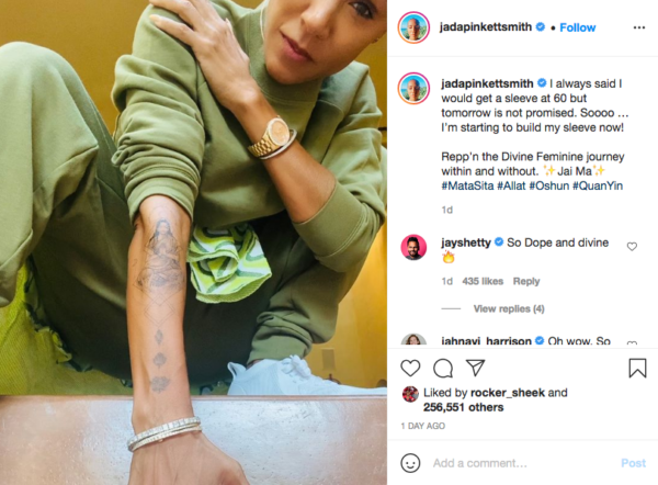‘Tomorrow Is Not Promised’: Jada Pinkett Smith Debuts New Addition to Her Ongoing Sleeve Tattoo After Initially Wanting to Wait Until She Was 60-Years- Old