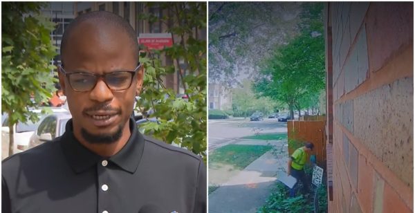 ‘Violation of Our Safety’: Man Apparently Working for City Accused of Turning BLM Sign Face-Down In Chicago Family’s Yard, Officials Seeking to Confirm Identity