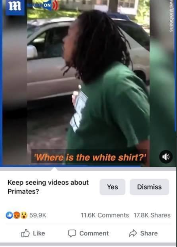 ‘Unacceptable’: Facebook Apologizes After Screenshot Exposes Its A.I. for Asking Users If They Want to ‘Keep Watching Videos About Primates’ Following Video Of Black Men