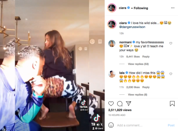 ‘This Why She Stay Pregnant’: Ciara’s Dance Video with Husband Russell Wilson Leaves Fans Shook
