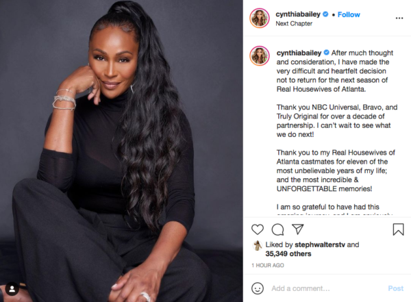 ‘It Was Time’: Cynthia Bailey Announces Departure from ‘RHOA’ After 11 Years