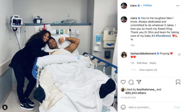 ‘You Are the Toughest Man I Know’: Ciara Shows Love to Husband Russell Wilson Following His Surgery